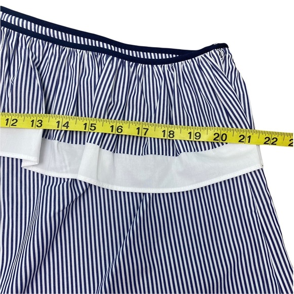 Jcrew one shoulder ruffle top blouse stripe blue and white Size 16 NWT - Picture 10 of 11